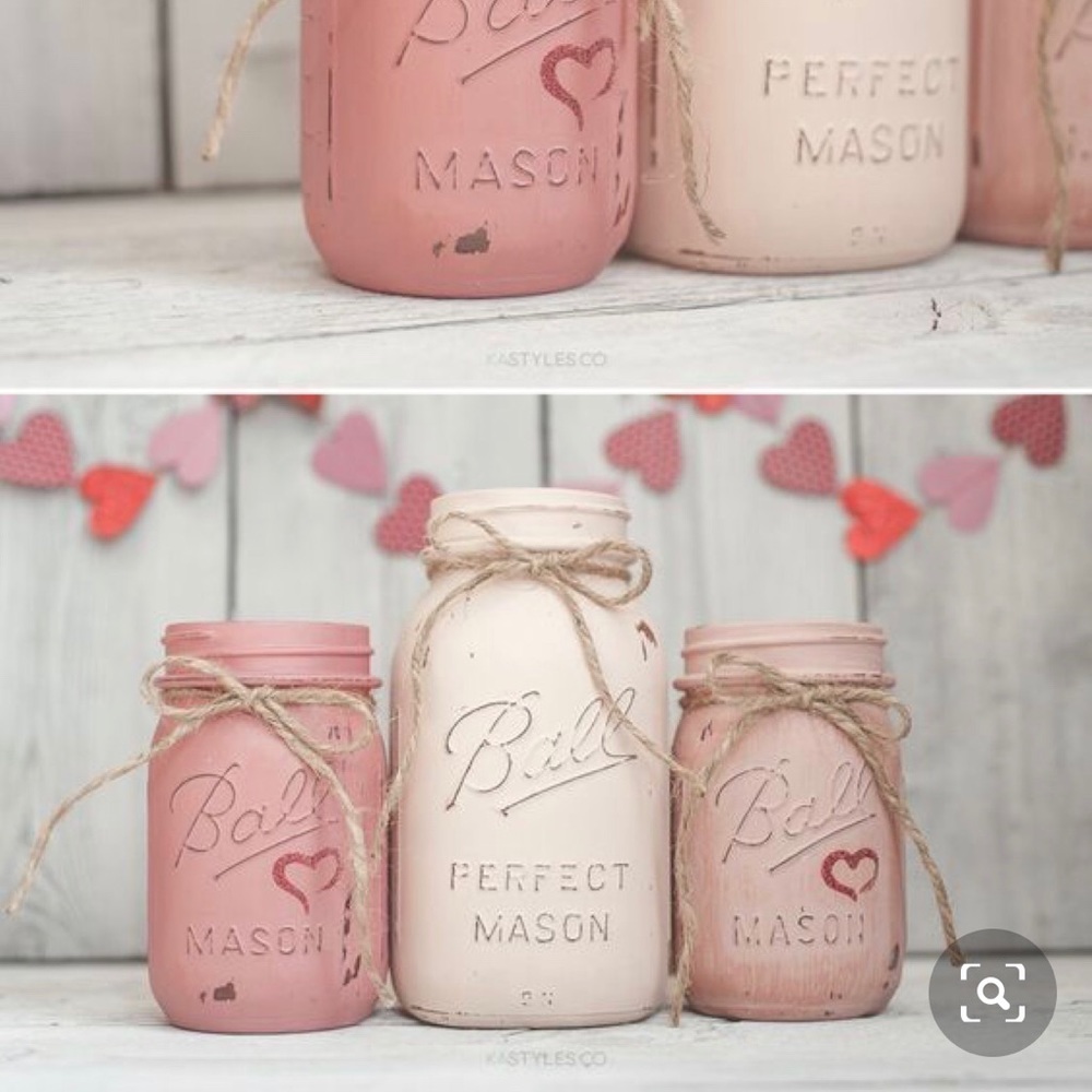 Valentine’s Day mason jars